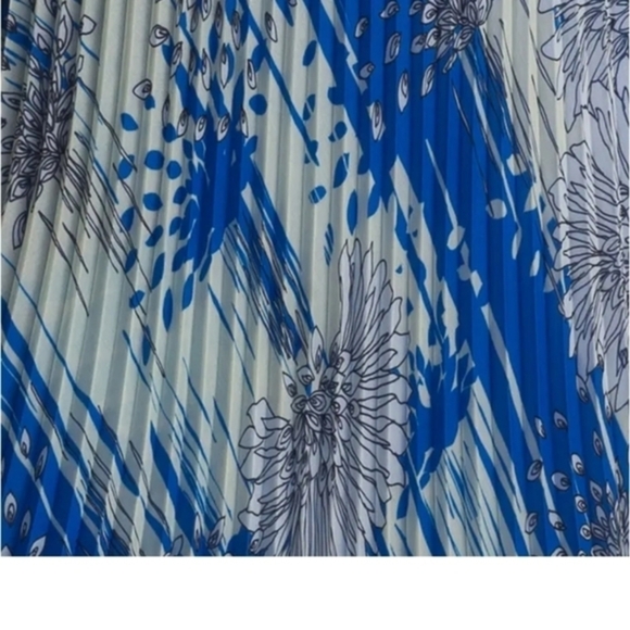 MISS WU‎ Jason Wu Size 8 Blue Cream Black Floral Pl - Picture 8 of 9